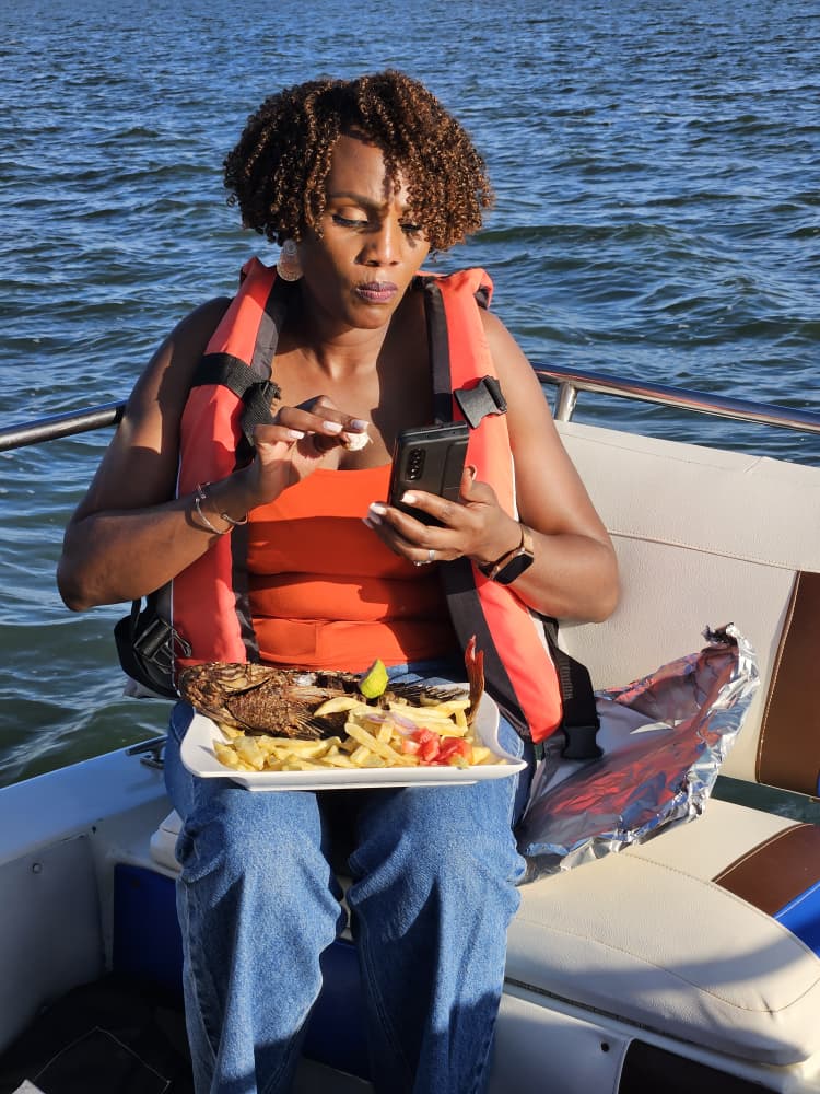 Guest enjoying food on the cruise